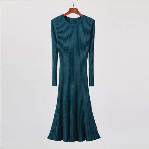 Long Knitted Sweater Dress for Casual Winter Sweater Dress