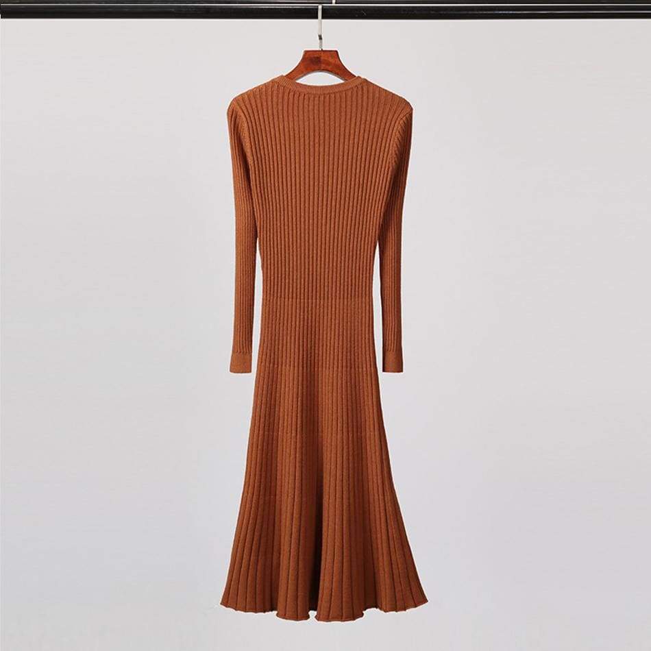 Long Knitted Sweater Dress for Casual Winter Sweater Dress