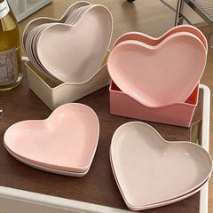 Pink Heart Dishes Set