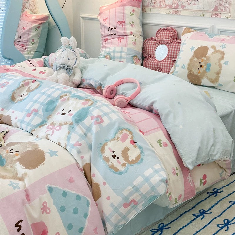 Kawaii Puppy Bedding Set