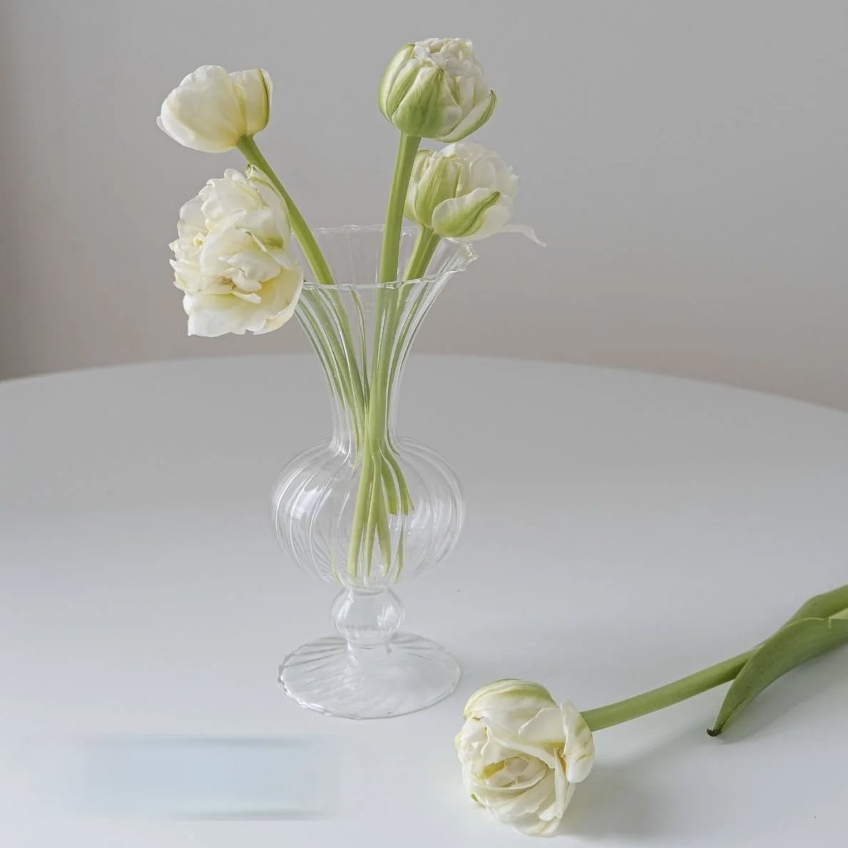 Rounded Glass Flute Vase