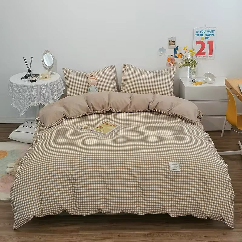 Gingham Plaid Duvet Cover Set