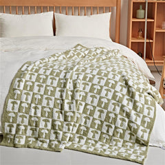 Mushroom Throw Blanket (Dull Red)