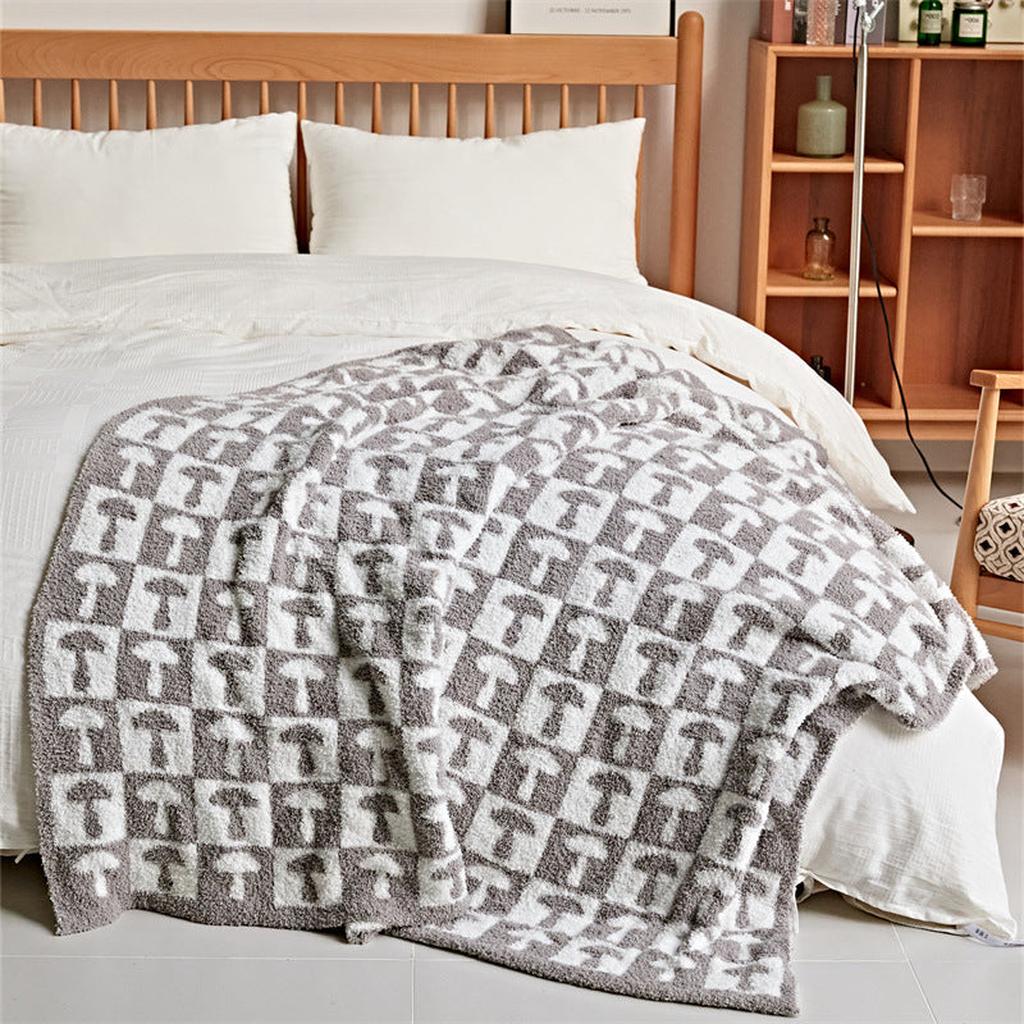 Mushroom Throw Blanket (Dull Red)