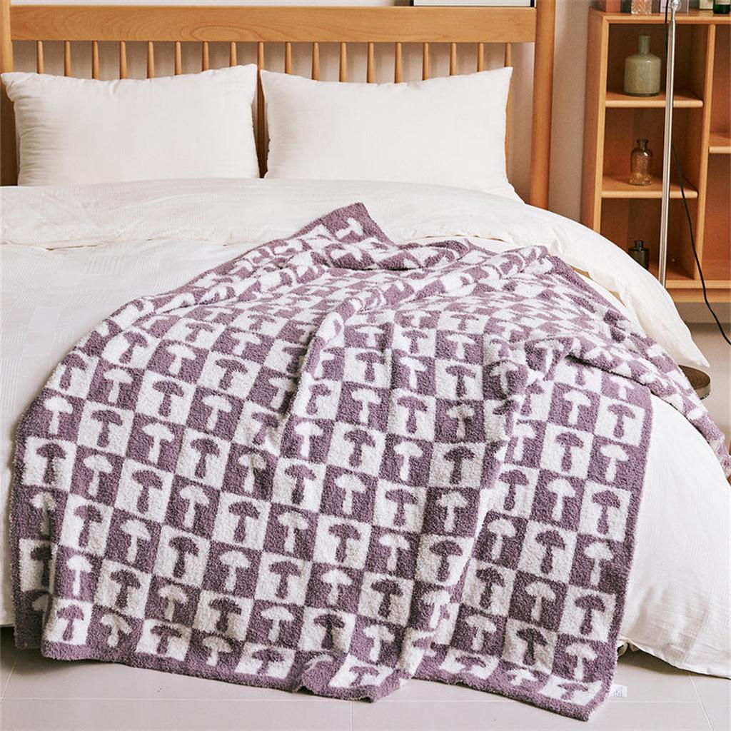 Mushroom Throw Blanket (Dull Red)