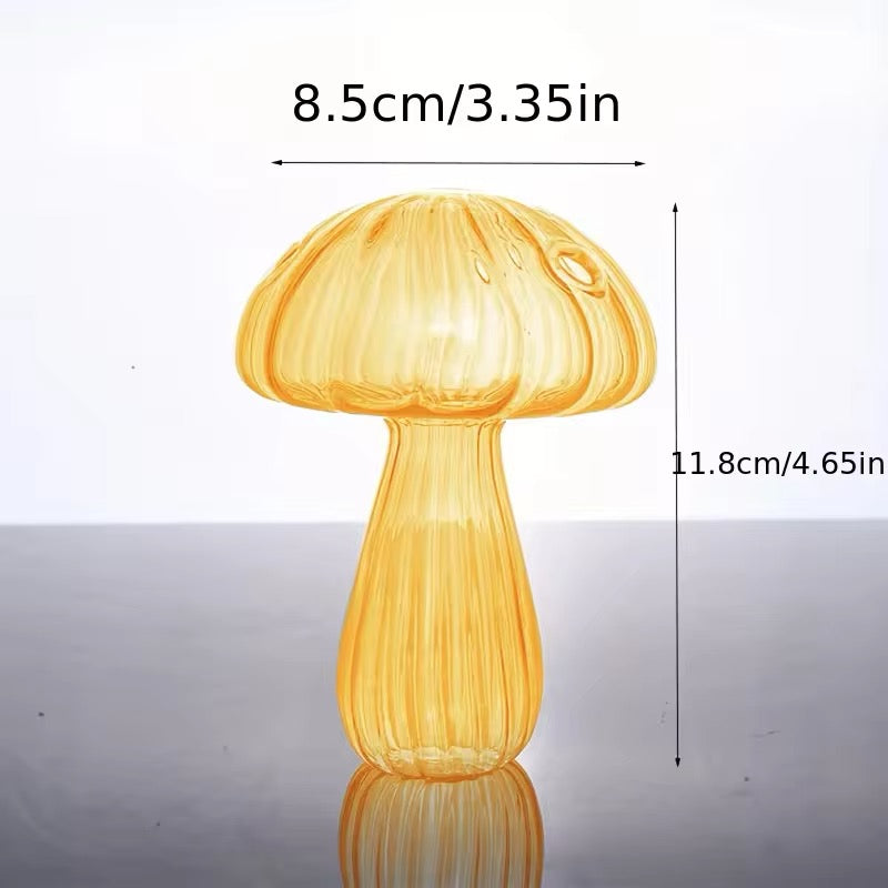 Glass Colorful Mushroom Vase