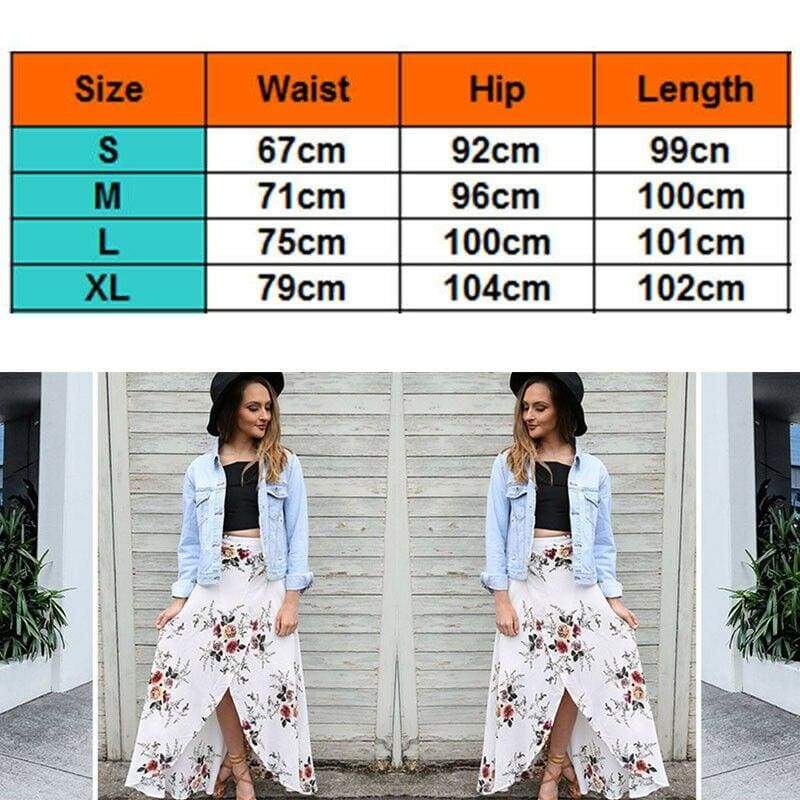 New Summer Hight Waist Maxi Skirt Ladies Fashion Pleated Beach Long Casual Boho Floral Skirt Sundress