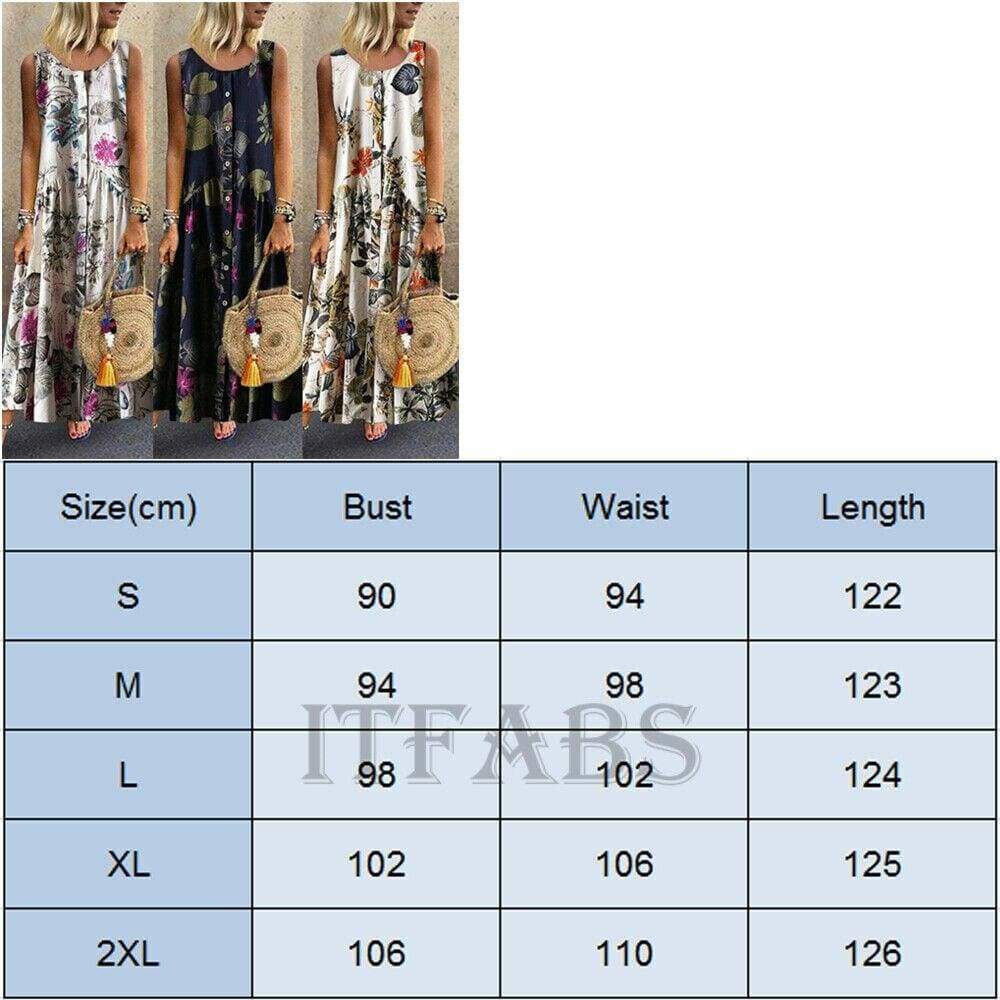 New WomenBoho Sleeveless Summer Dress