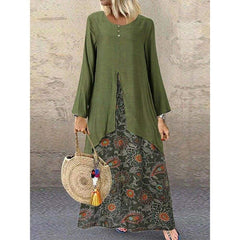 New WomenPeasant Ethnic Boho Long Shirt Vest Dress Summer Casual Long Sleeve Loose Kaftan Maxi Dress Sundress Plus Size