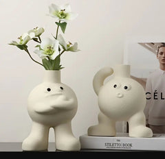 White Ceramic Art Vase