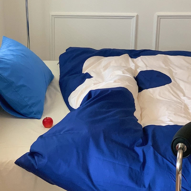 Blue Floral Cotton Bedding Set
