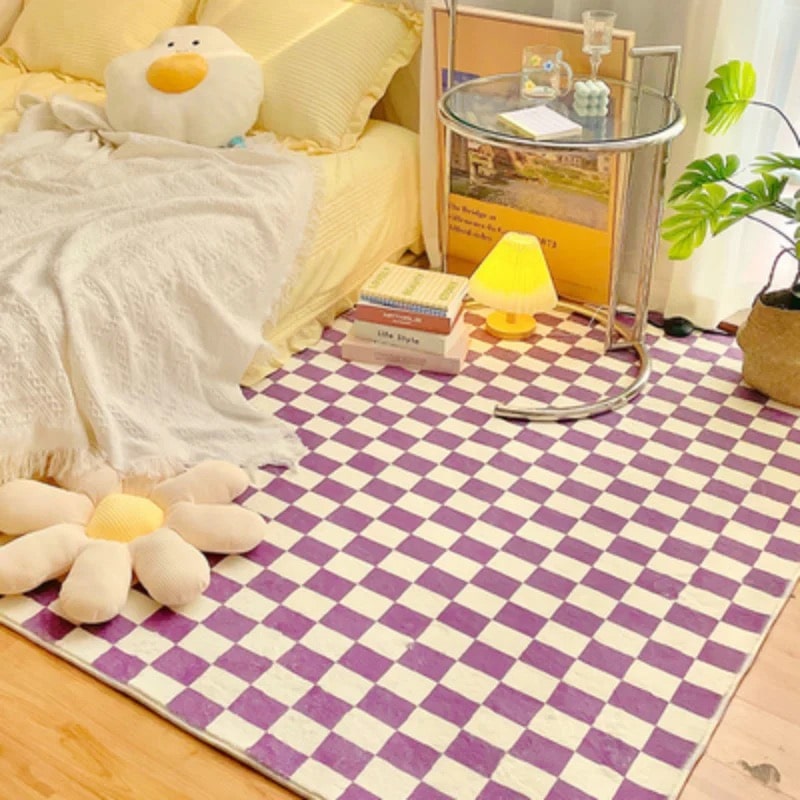 Handmade Retro Checkerboard Rug