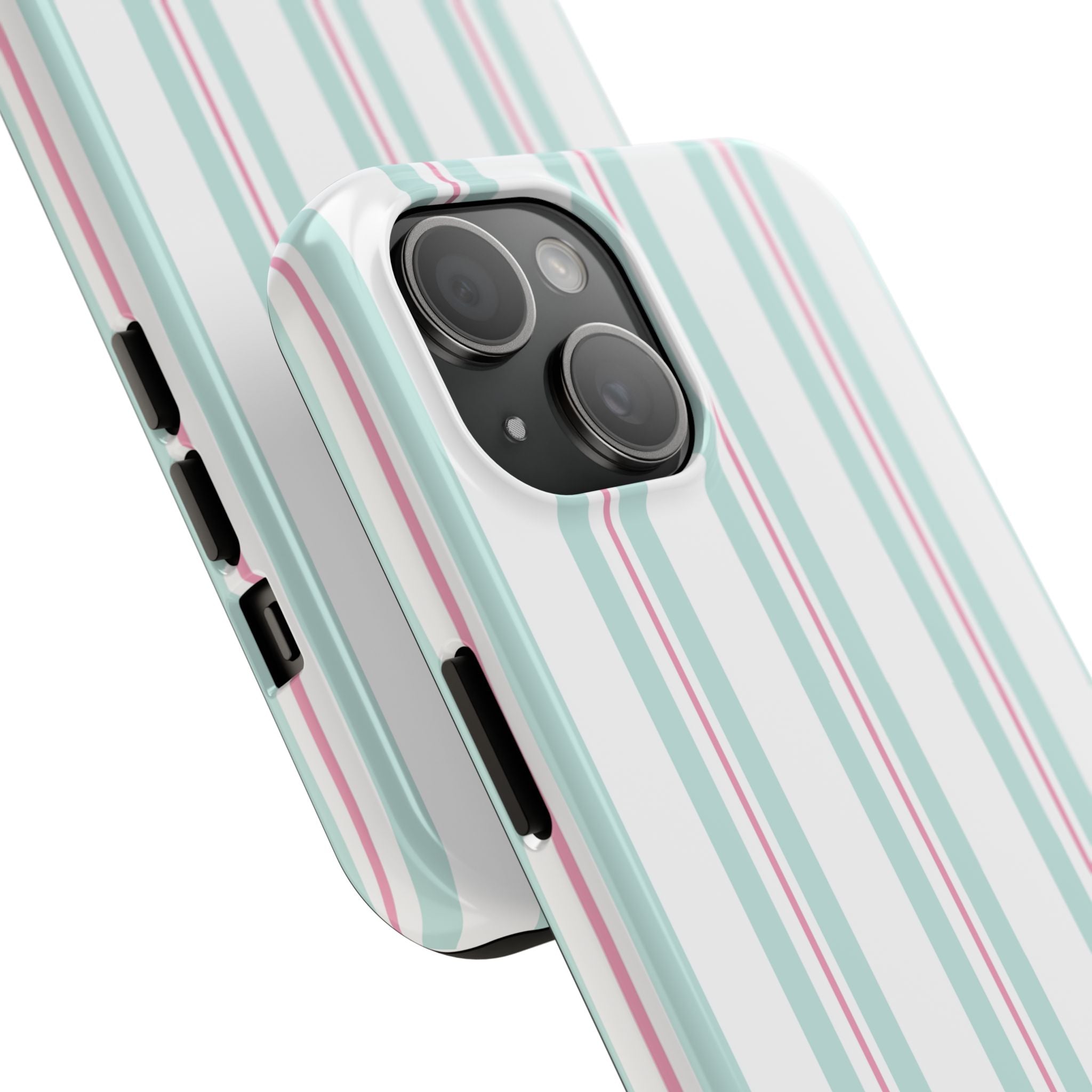 Green & Pink Striped iPhone Case