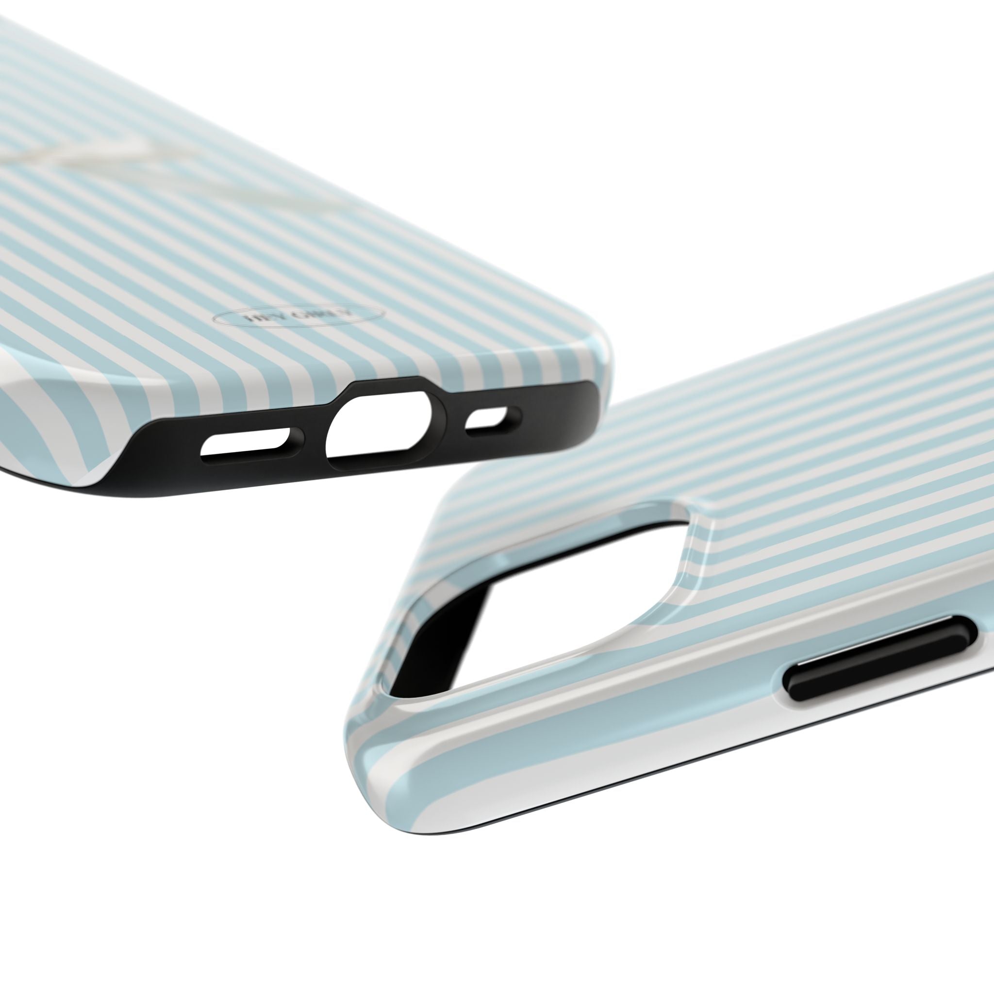 Blue Striped Bow iPhone Case