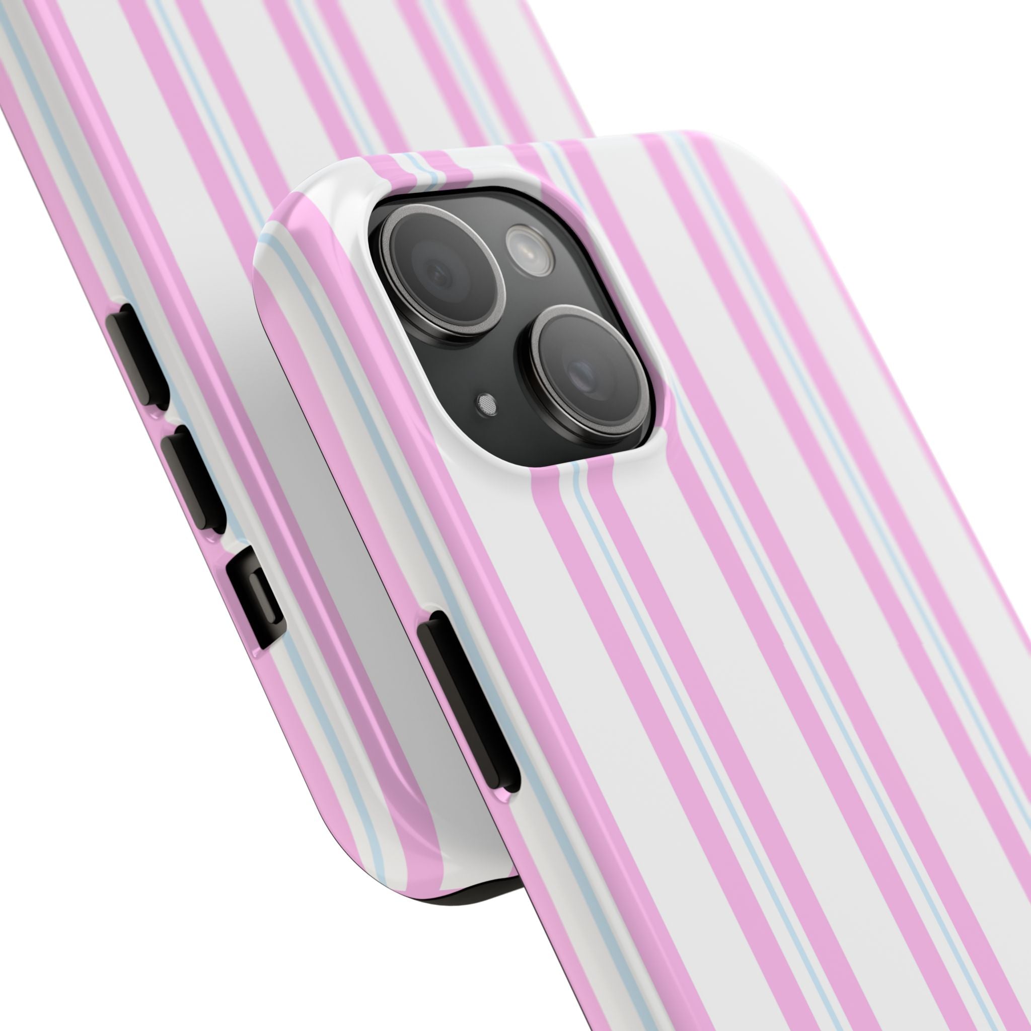 Pink & Blue Striped iPhone Case