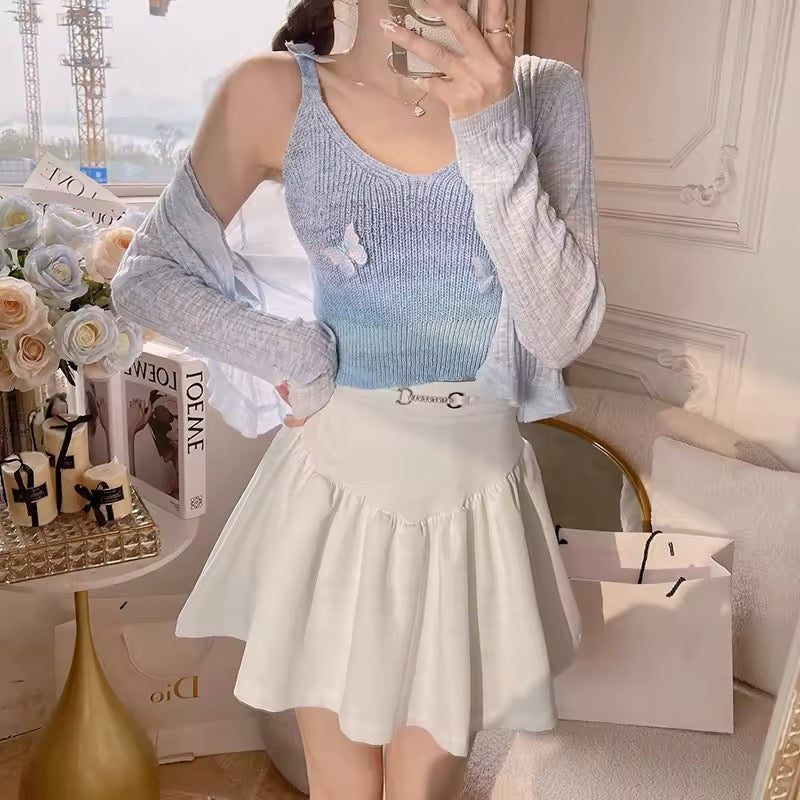 Gradient Butterfly Crop Top
