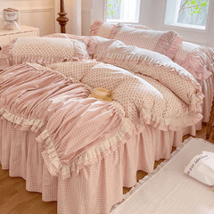 Pink Gingham & Ditsy Floral Duvet Cover