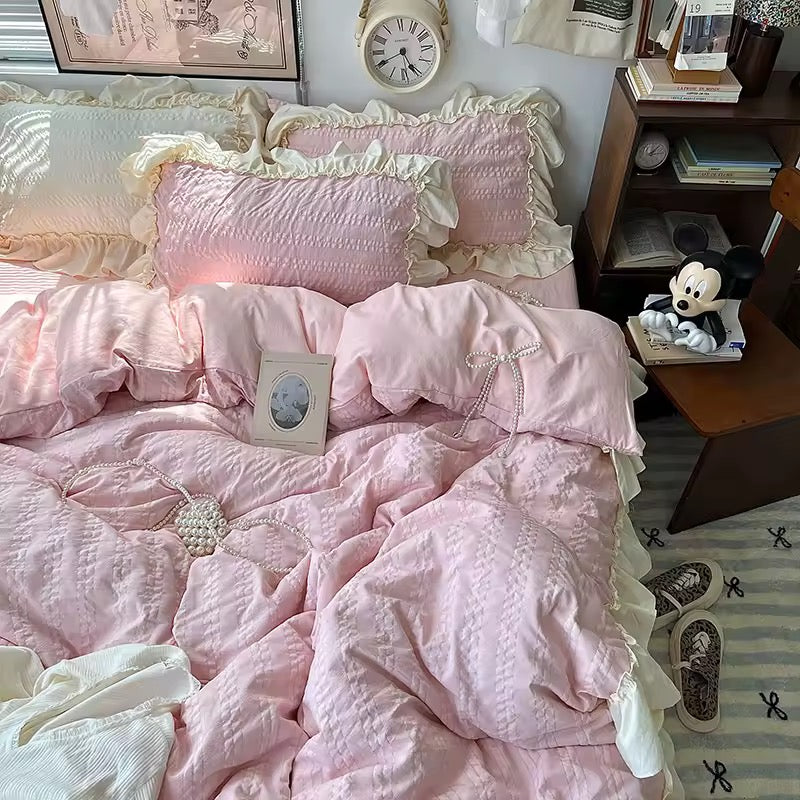Korean Princess Ruffle Bedding Set