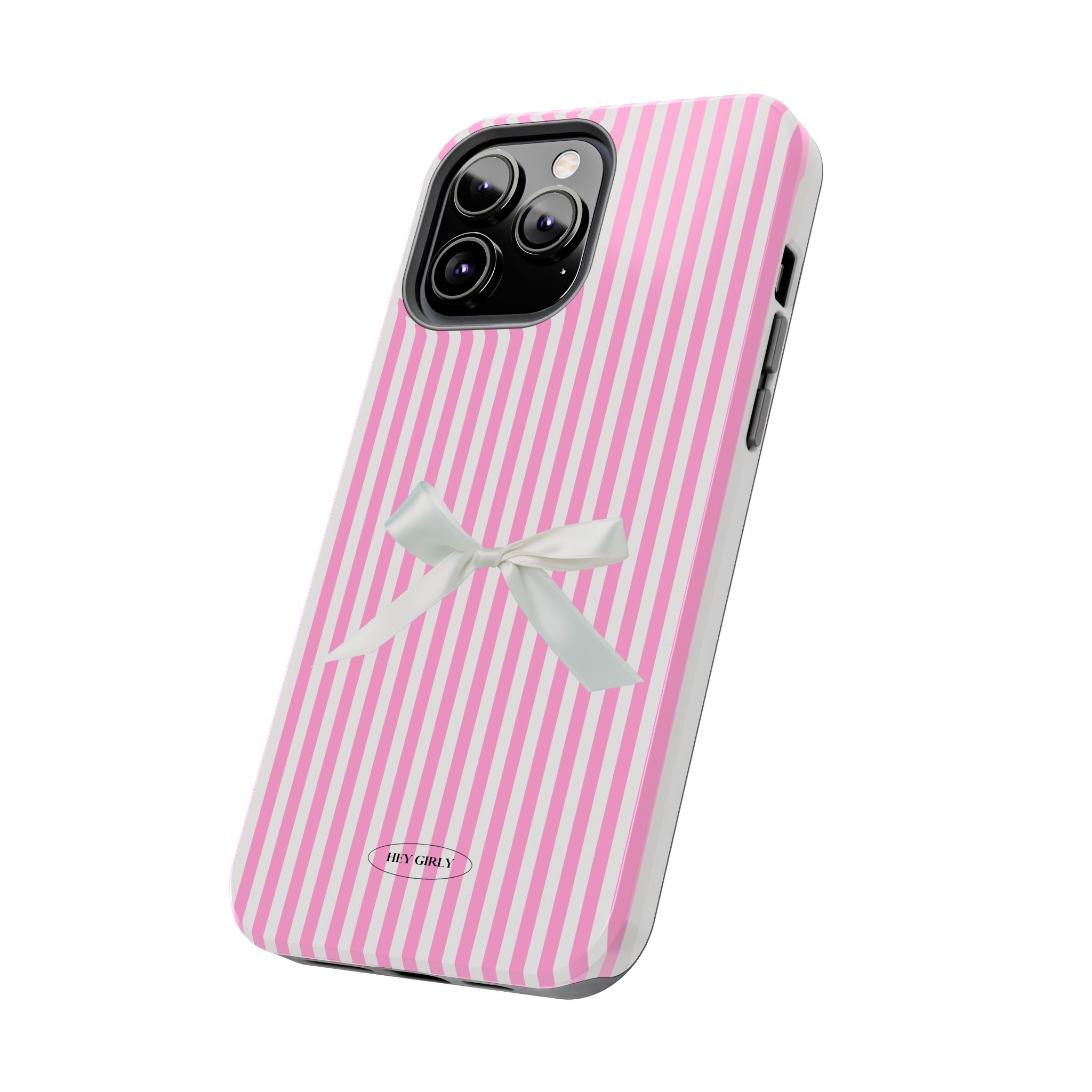 Coquette Pink Striped iPhone Case