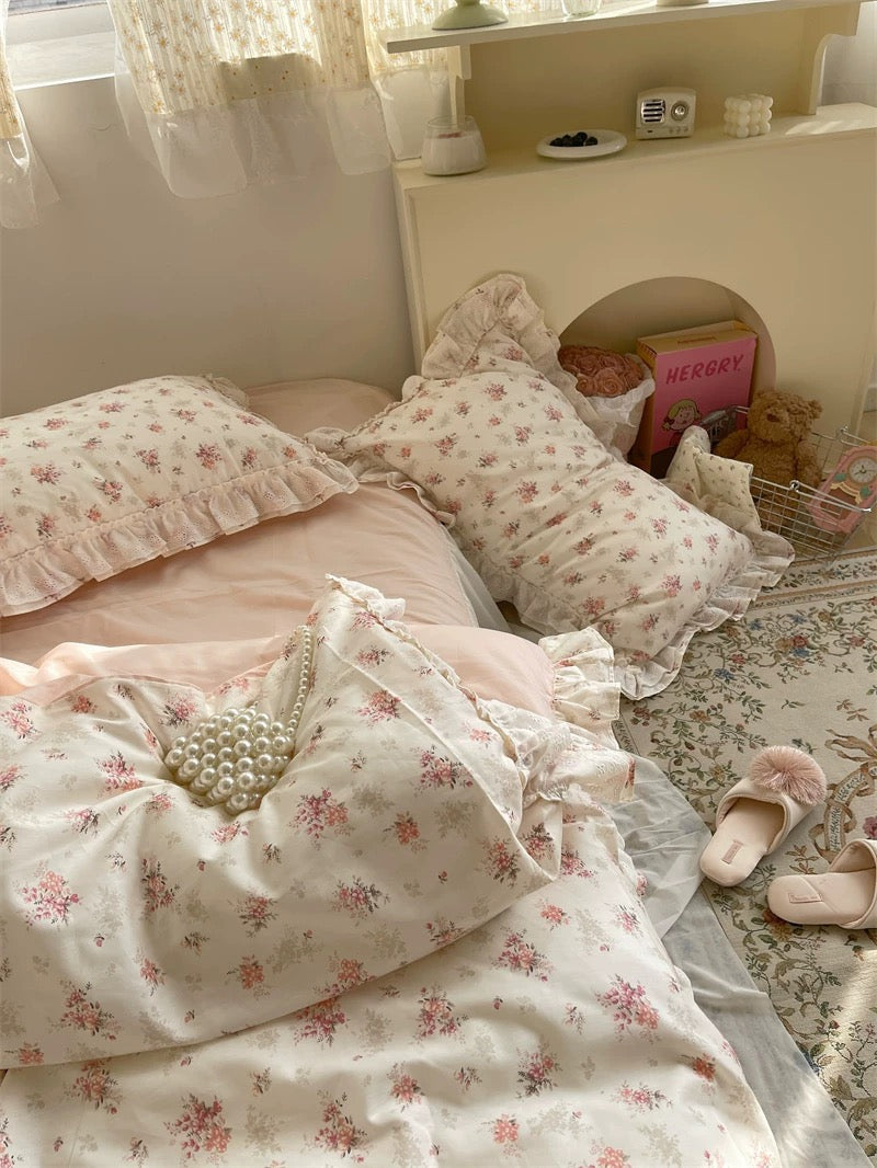 Pink Floral Duvet Cover Set