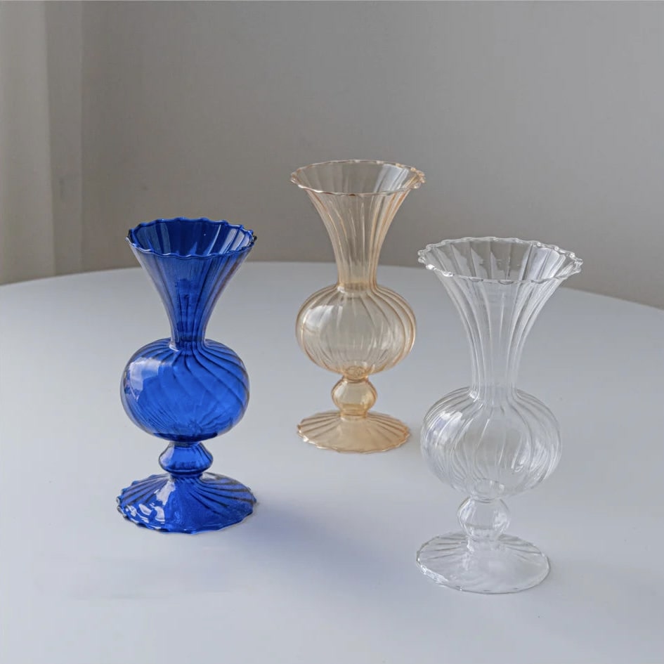 Rounded Glass Flute Vase