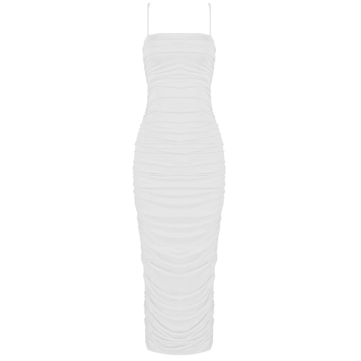 Pleated Suspender Skirt Long Lace Dress