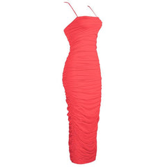 Pleated Suspender Skirt Long Lace Dress