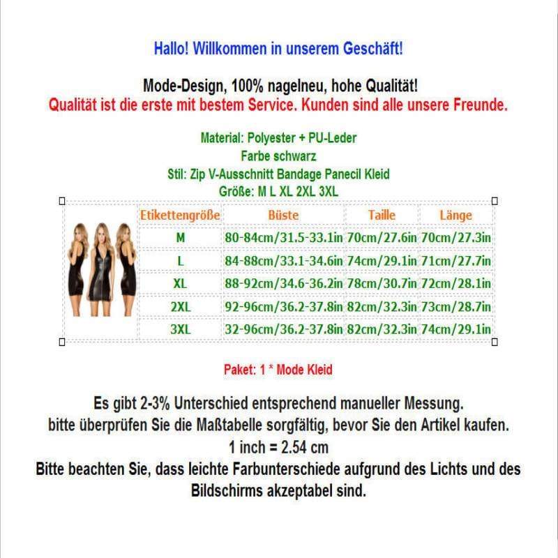 Plus Size Fashion Slim Frauen Dress Sexy Verband Bodycon Minikleid Leder Zipper V-Neck Sleeveless Short Dress Clubwear