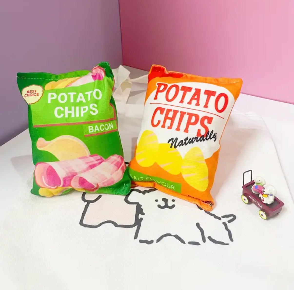 Plush Potato Chips Dog Toy