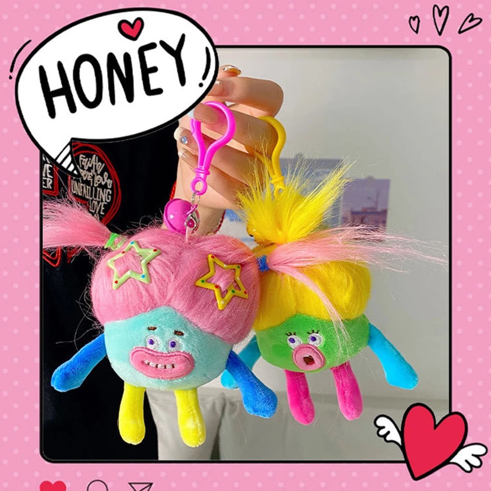 Plush Hair Doll Keychain