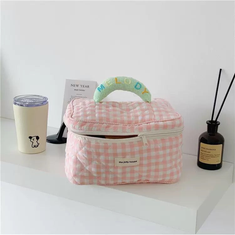 Chic Plaid Cosmetic Bag