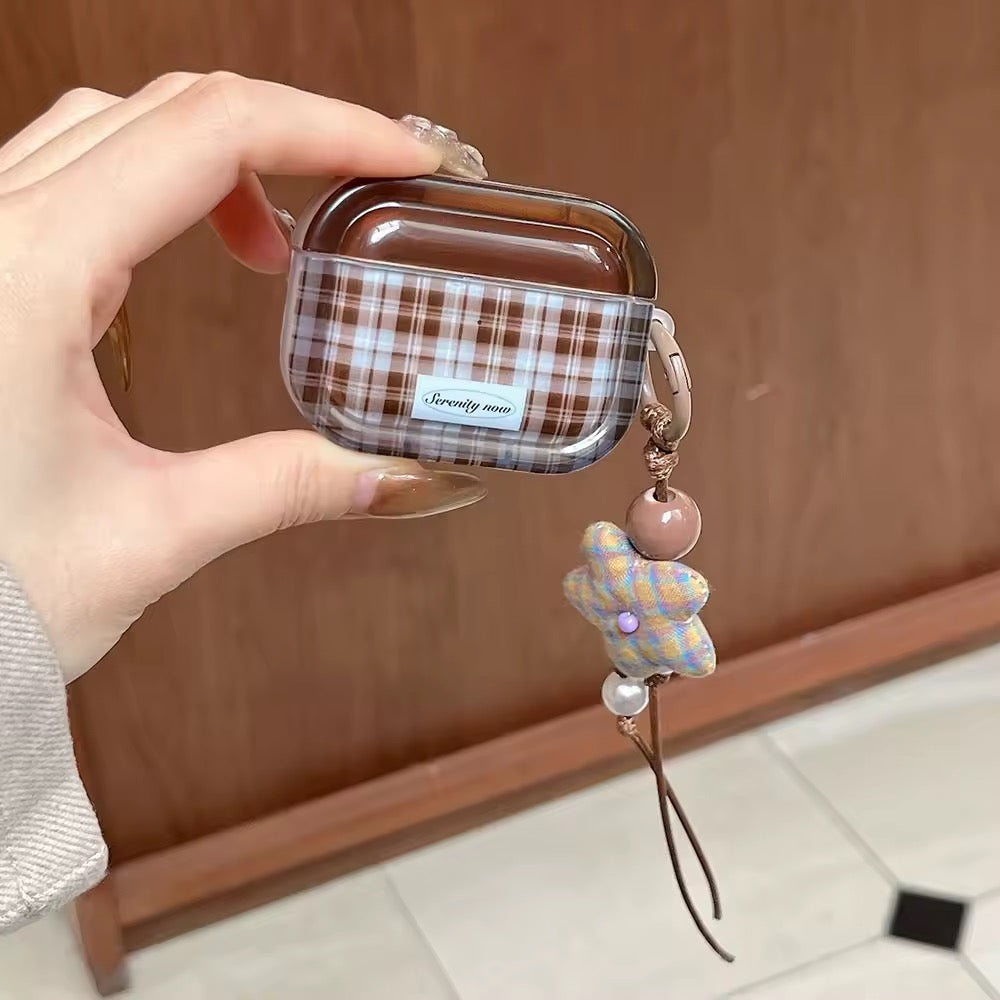Preppy Plaid AirPods Case with Charm