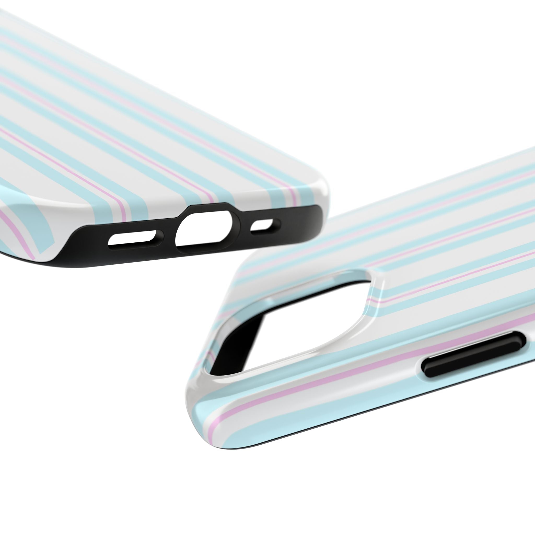 Blue & Pink Striped iPhone Case