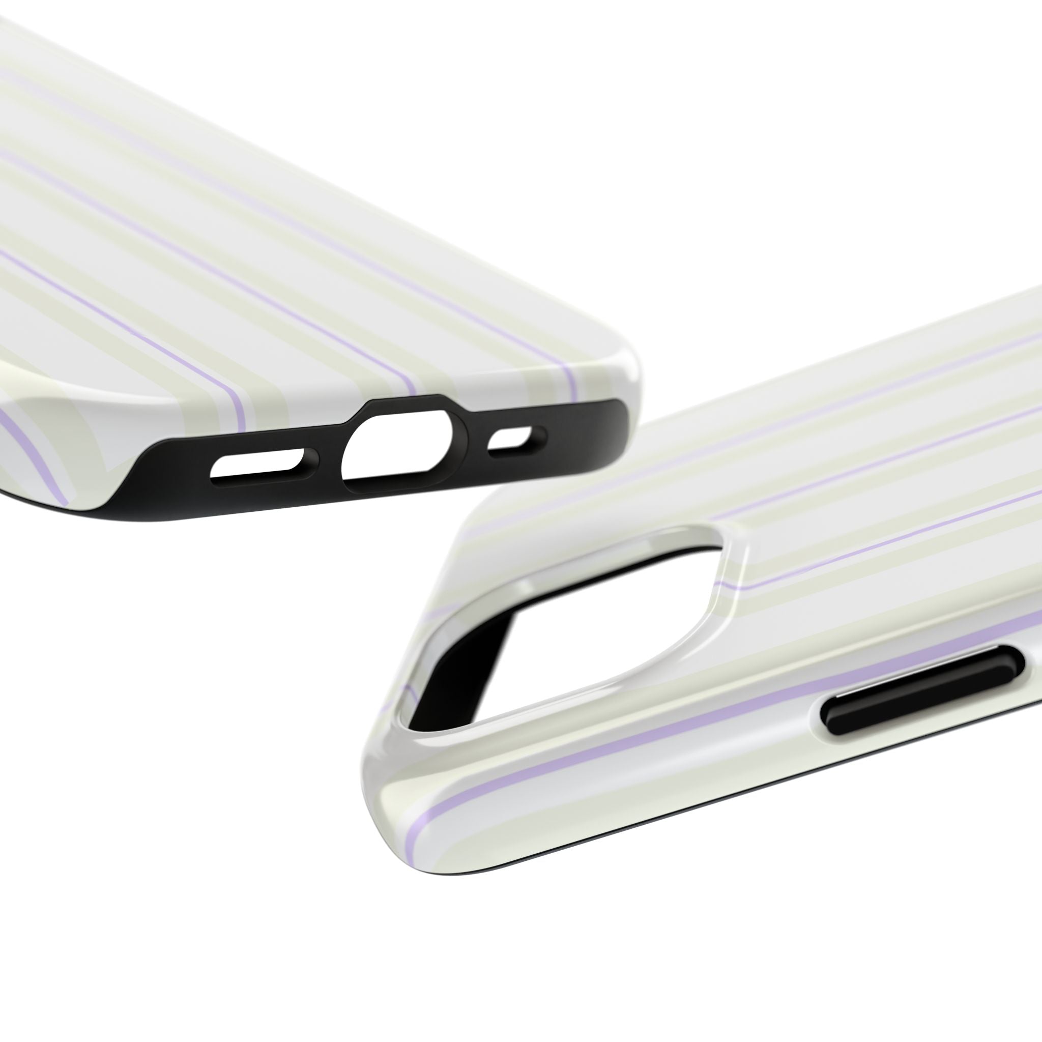 Cream & Lilac Striped iPhone Case