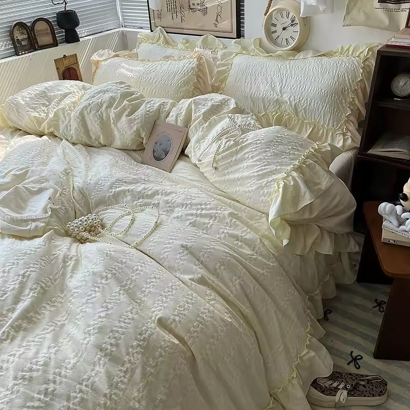 Korean Princess Ruffle Bedding Set