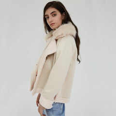 Winter Suede Leather Lamb Wool Jacket