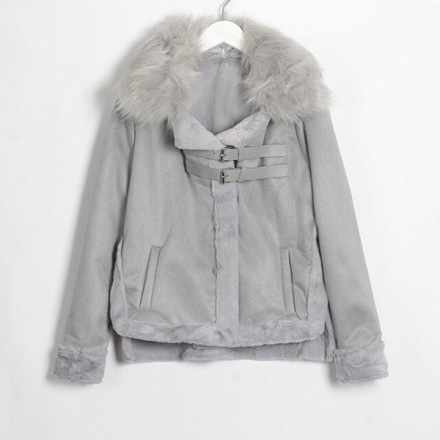 Winter Suede Leather Lamb Wool Jacket