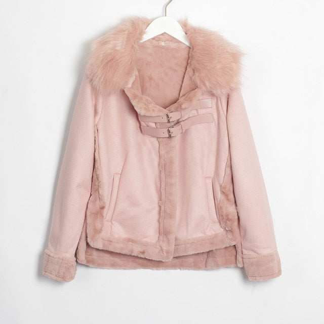 Winter Suede Leather Lamb Wool Jacket