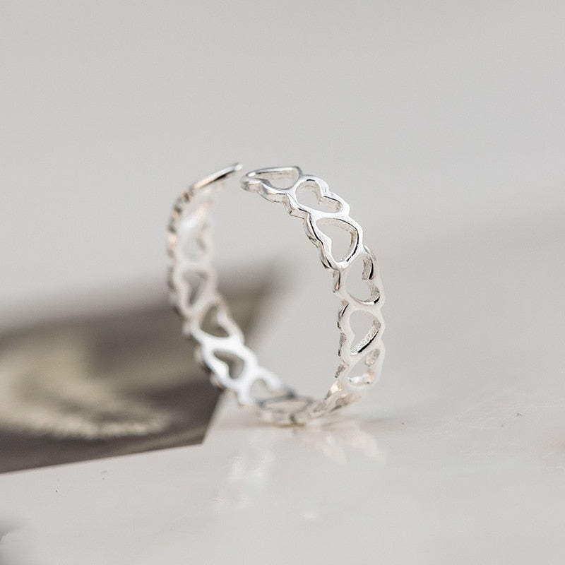 925 Sterling Silver Heart Rings