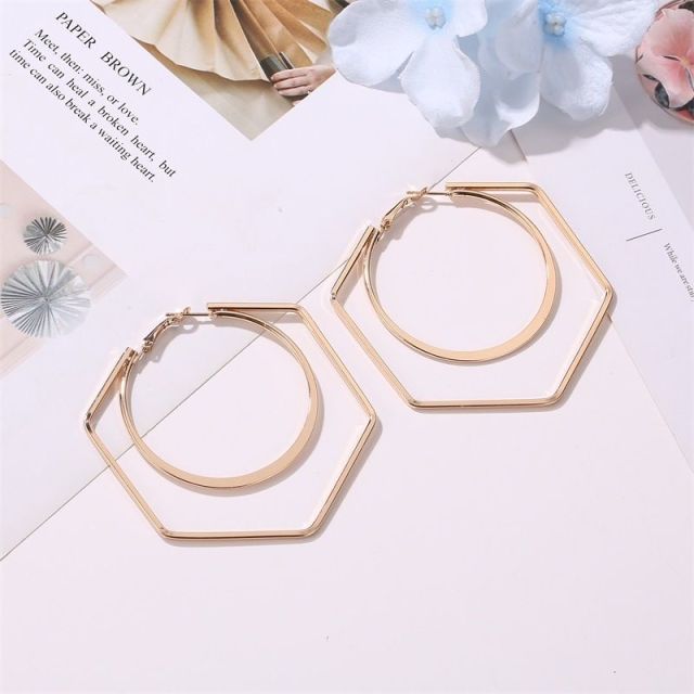 Trendy Oversize Geometric Big Hoop Earrings