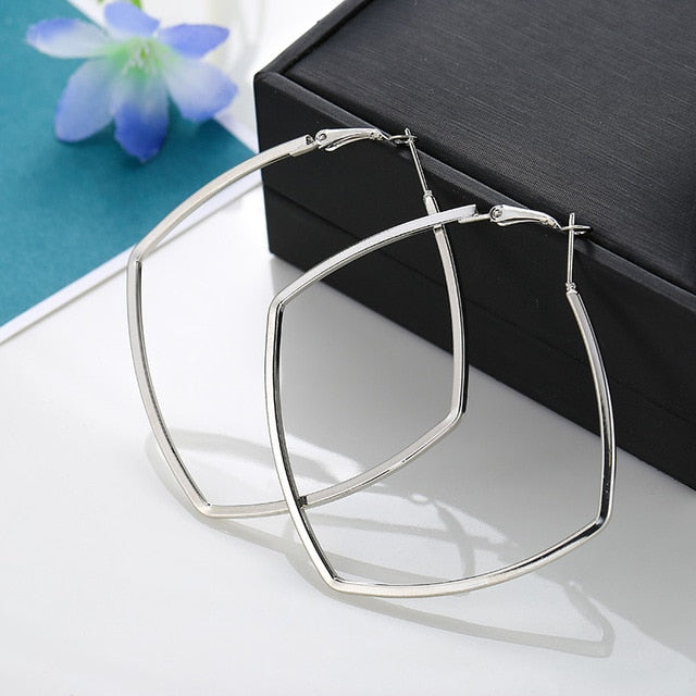 Trendy Oversize Geometric Big Hoop Earrings