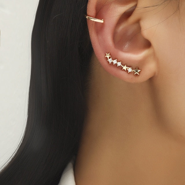Not Piercing Crystal Rhinestone Ear Cuff Earrings