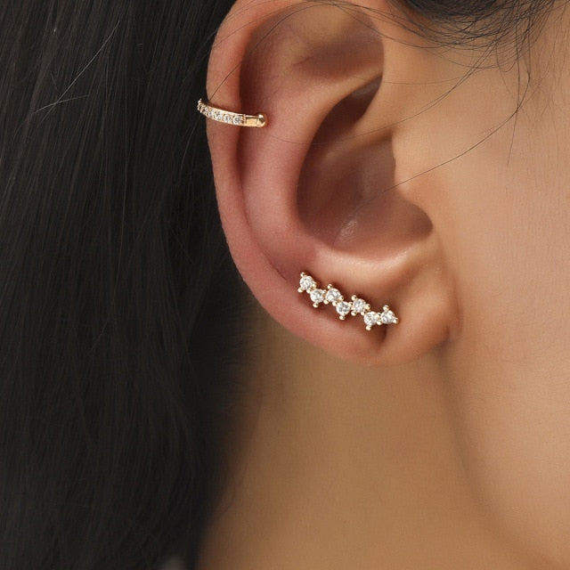 Not Piercing Crystal Rhinestone Ear Cuff Earrings