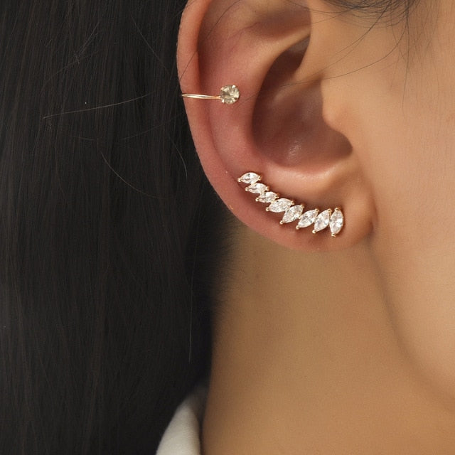 Not Piercing Crystal Rhinestone Ear Cuff Earrings