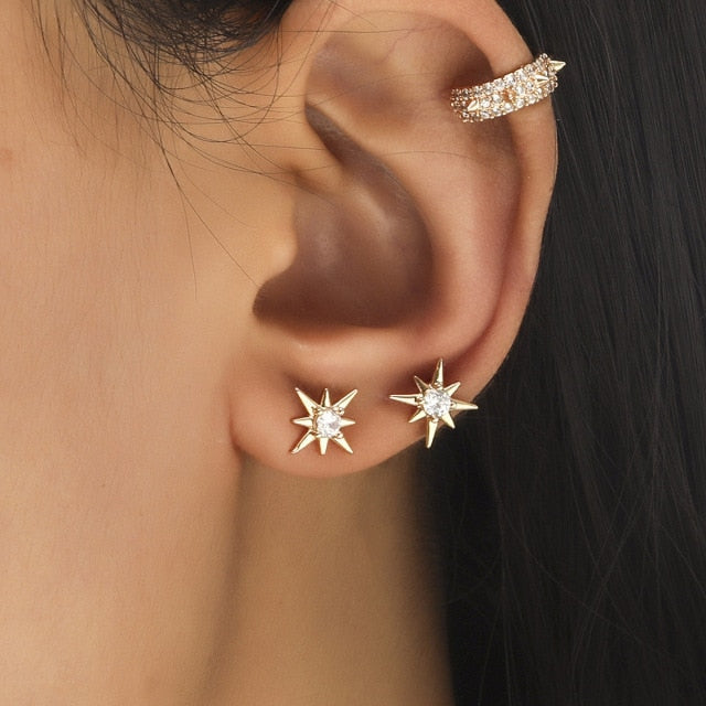 Not Piercing Crystal Rhinestone Ear Cuff Earrings