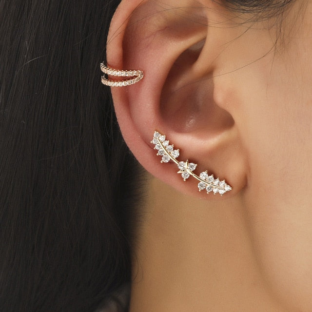 Not Piercing Crystal Rhinestone Ear Cuff Earrings