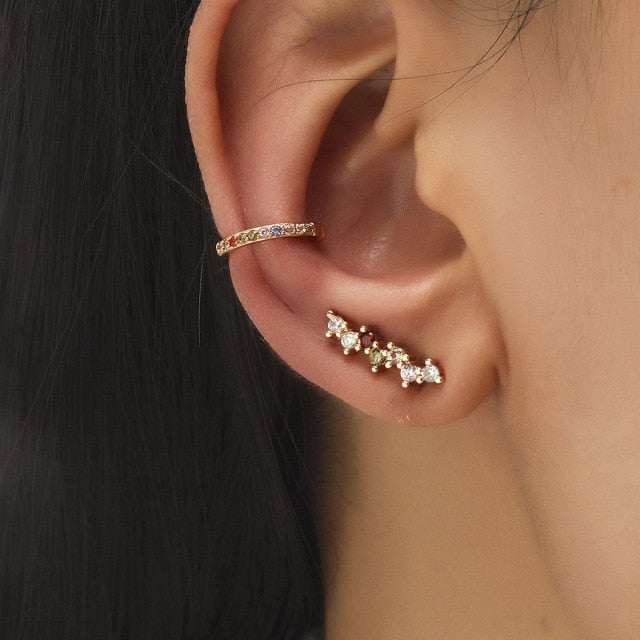 Not Piercing Crystal Rhinestone Ear Cuff Earrings