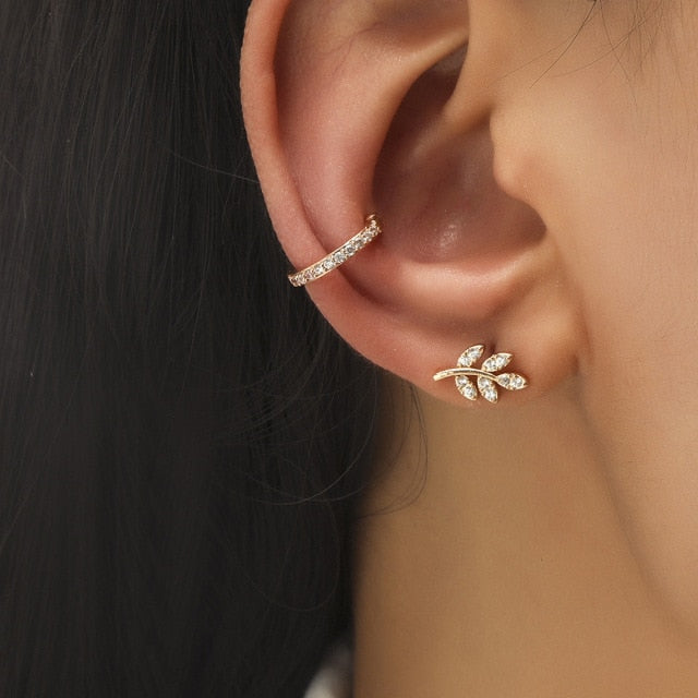 Not Piercing Crystal Rhinestone Ear Cuff Earrings