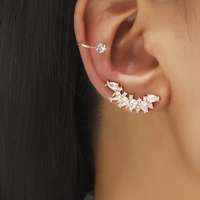 Not Piercing Crystal Rhinestone Ear Cuff Earrings