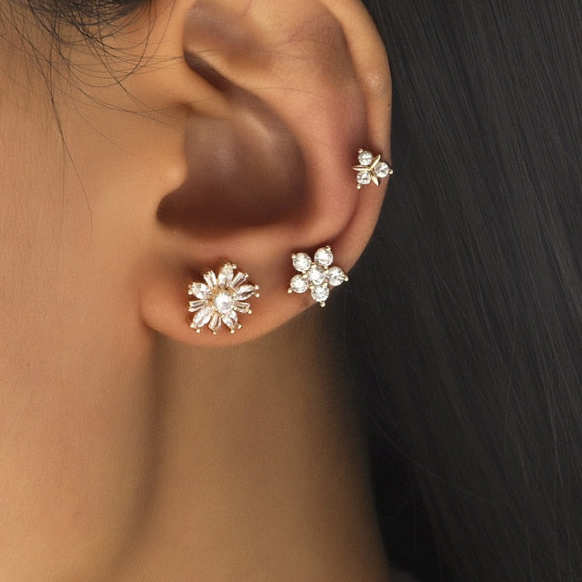 Not Piercing Crystal Rhinestone Ear Cuff Earrings